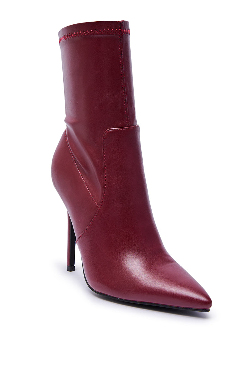 AZALEA WANG KATHII BURGUNDY BOOTIE