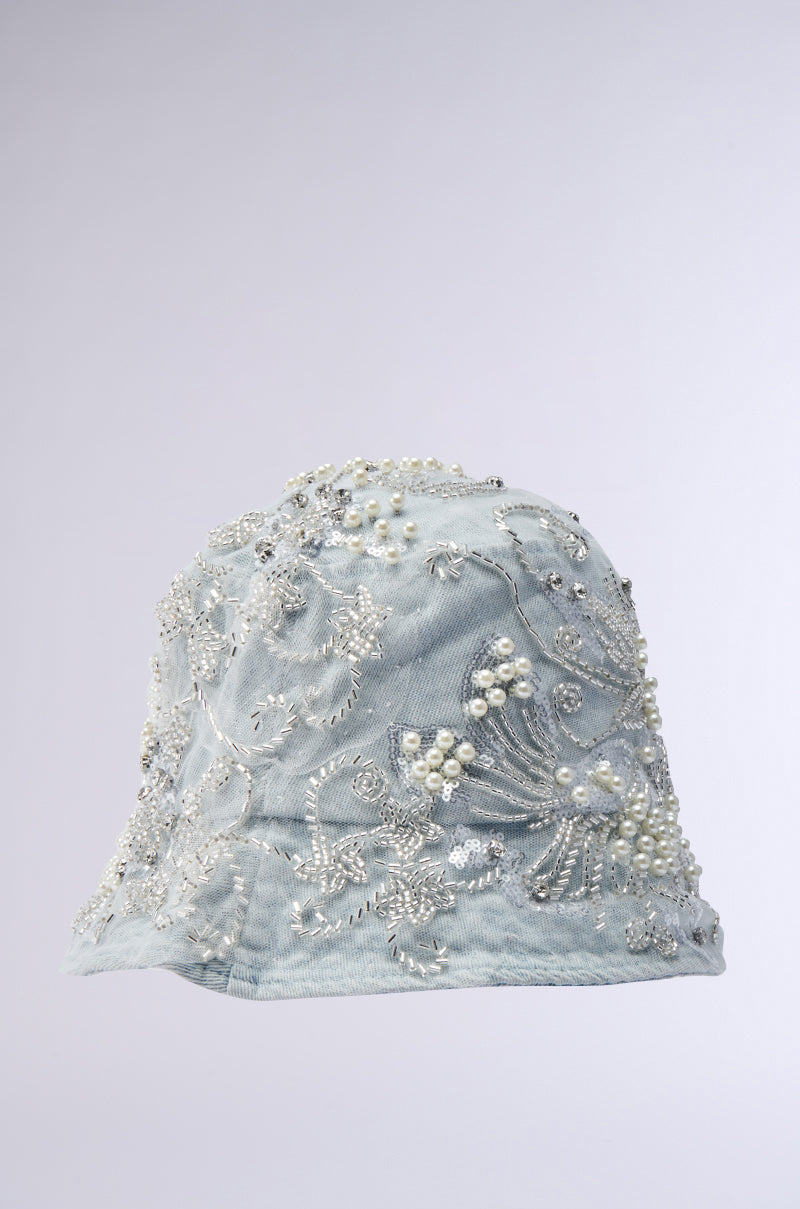 BLESSINGS ONLY EMBELLISHED BUCKET HAT
