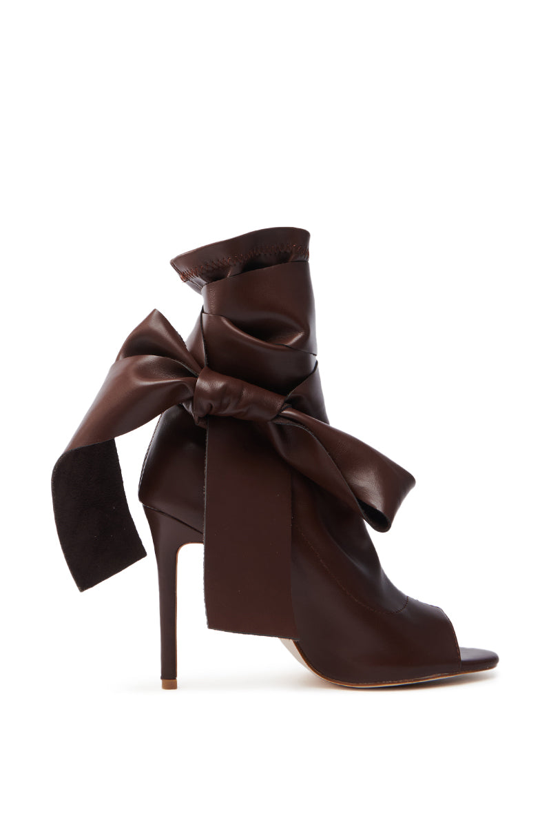 AZALEA WANG KLARICE BROWN OPEN TOE BOOTIE