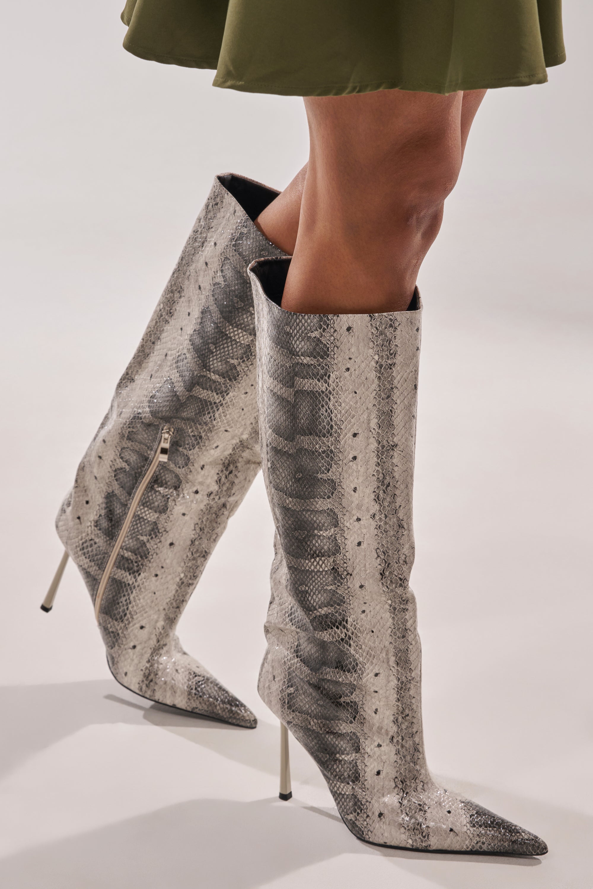 AZALEA WANG MADEYE SNAKE STILETTO BOOT