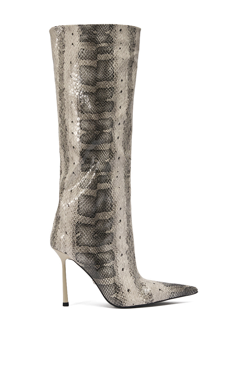 AZALEA WANG MADEYE SNAKE STILETTO BOOT
