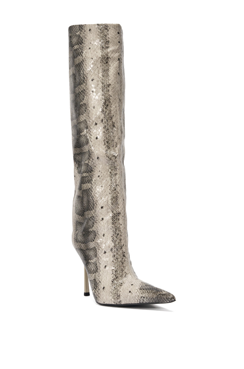 AZALEA WANG MADEYE SNAKE STILETTO BOOT