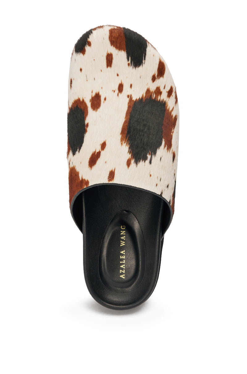 AZALEA WANG MUKEY COW PRINT CALF HAIR FLAT