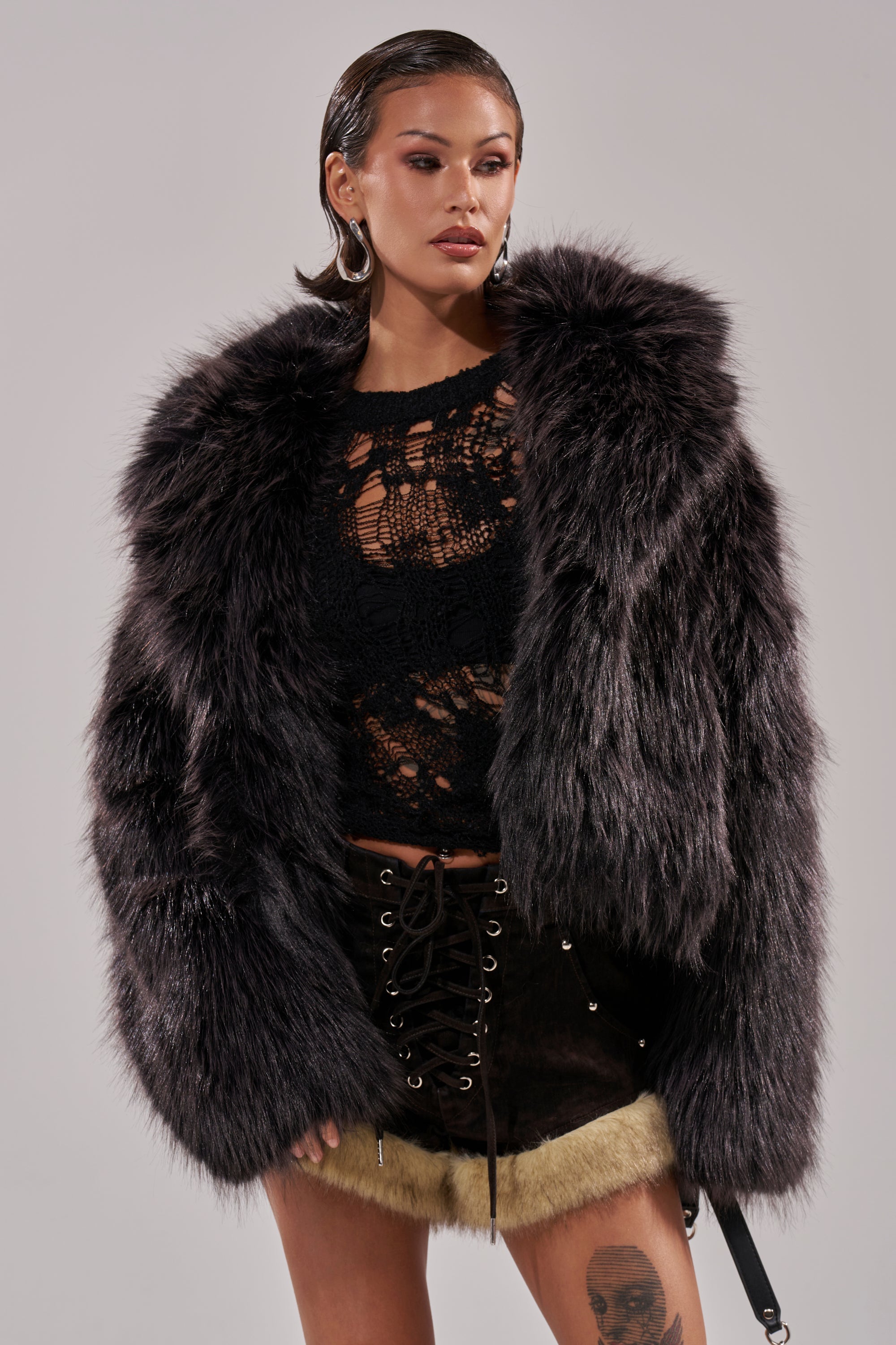 DUSK TIL DAWN FAUX FUR COAT