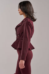 DANI SUEDE EFFECT PEPLUM MOTO