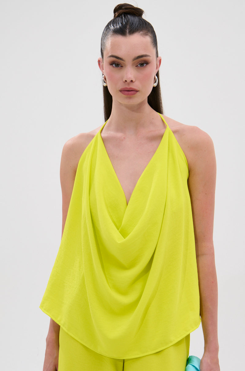 BRIGHTEST IN THE CITY COWL NECK BLOUSE