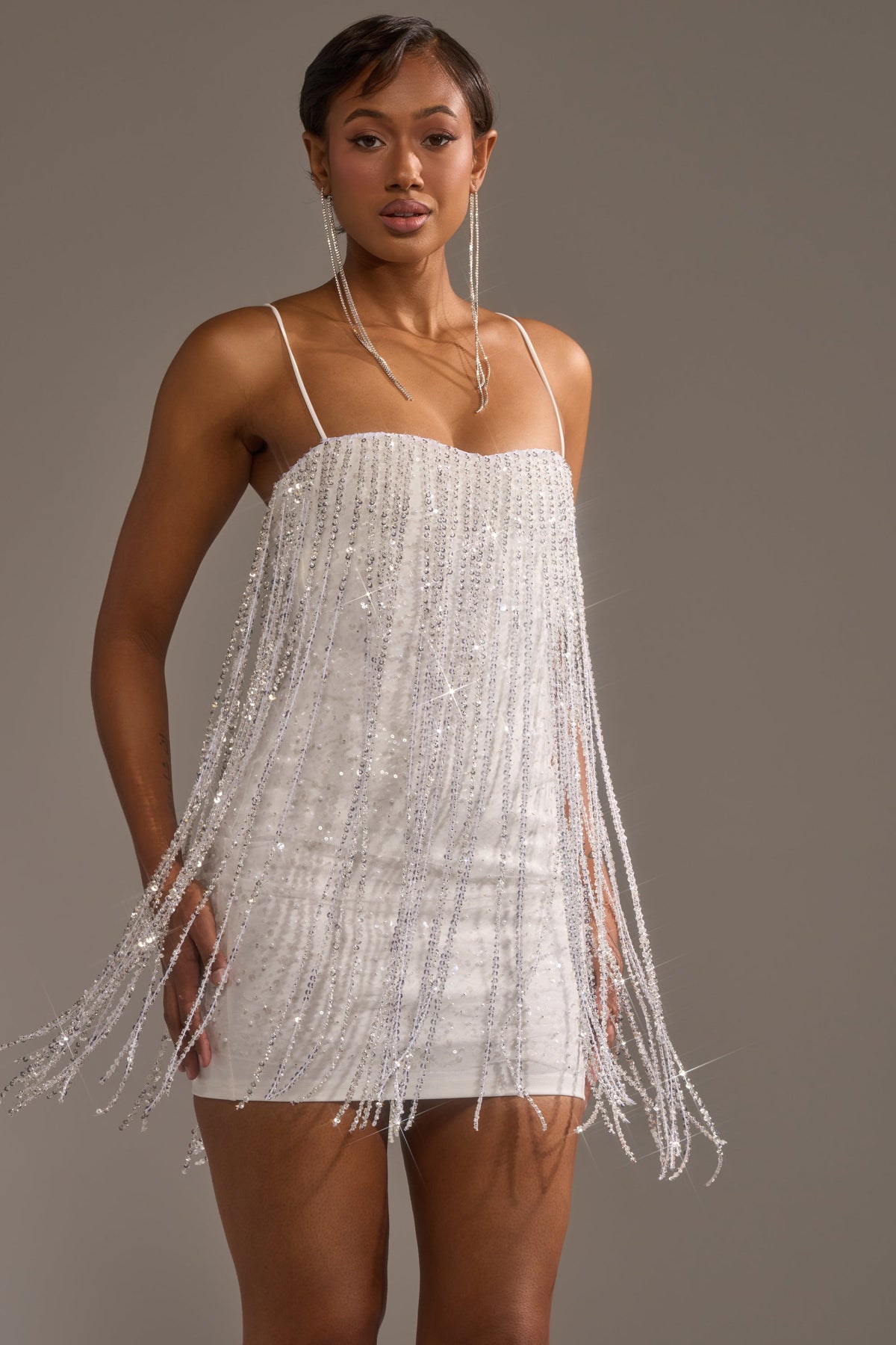 CAME THRU DRIPPIN' FRINGE MINI DRESS