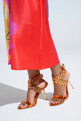 AZALEA WANG SAMUEL ORANGE HARDWARE EMBELLISHED SANDAL