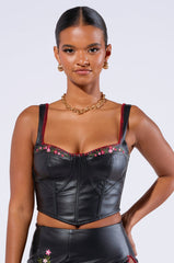 BACK IT UP EMBROIDERED CORSET