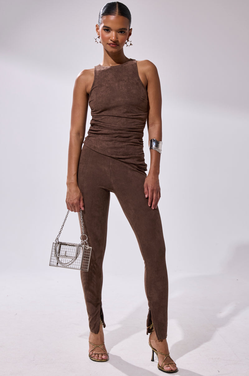 CHOCOLATE HEAVEN SUEDE BLOUSE