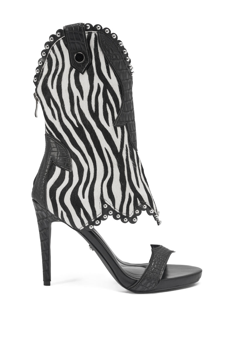 AZALEA WANG TAHLIE ZEBRA MULTI WESTERN GLADIATOR SANDAL