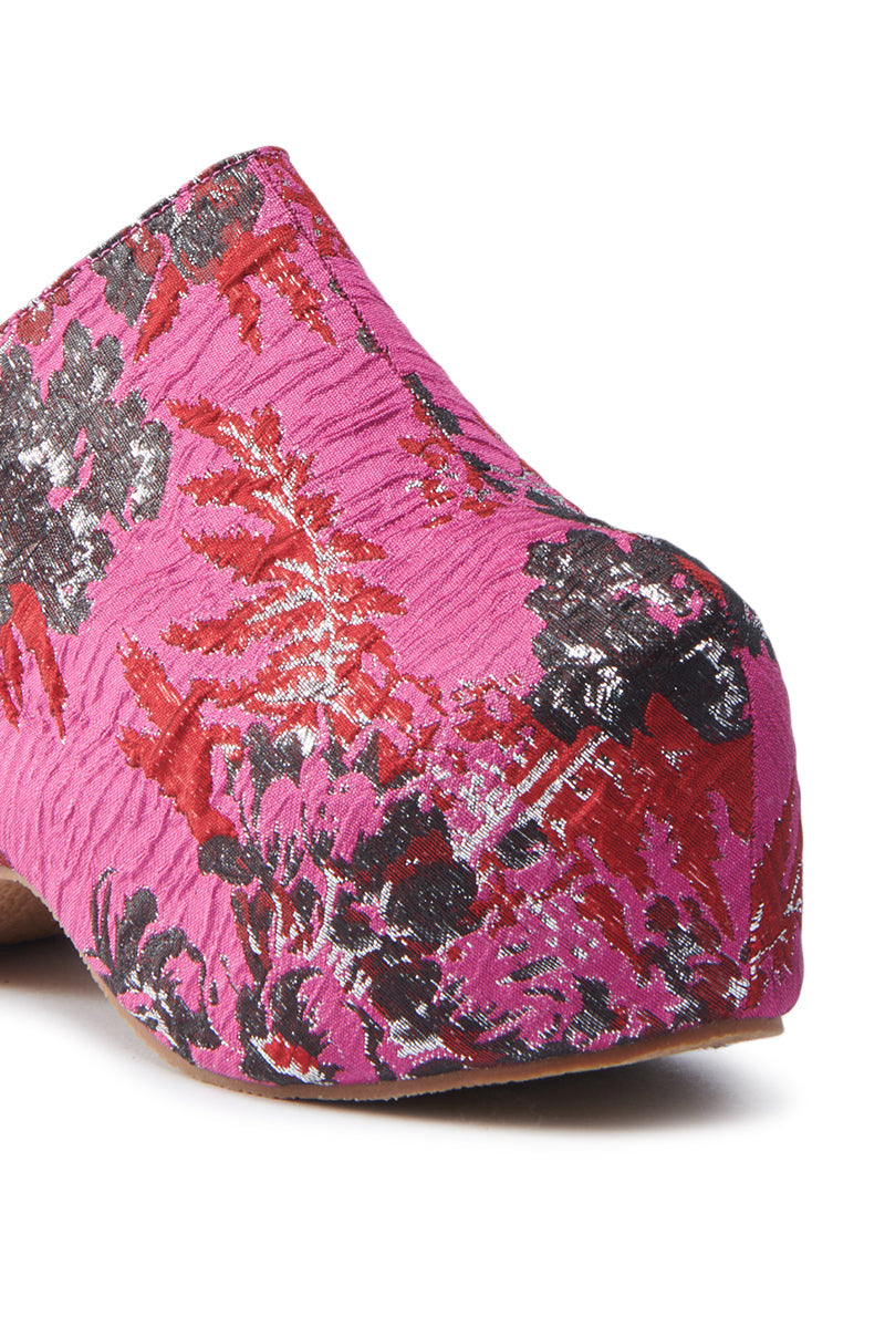 AZALEA WANG VESTA PINK MULTI BROCADE CLOG