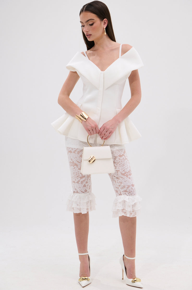 DANCE AROUND SLEEVELESS PEPLUM CORSET