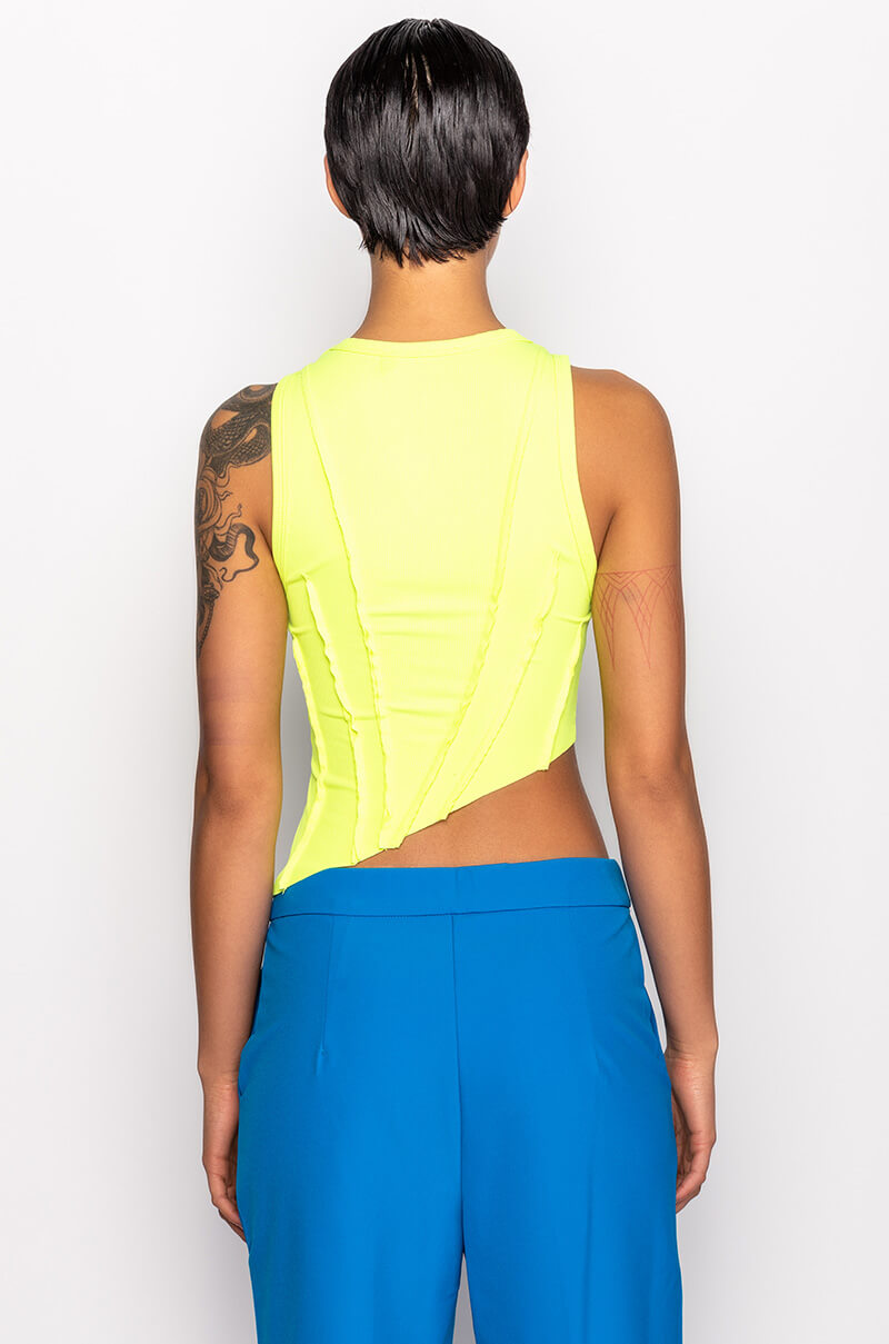 ALL SMILES EXPOSED SEAMS CREW NECK TANK