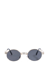ANISTON SMALL CIRCLE FRAME SUNGLASSES IN BLACK
