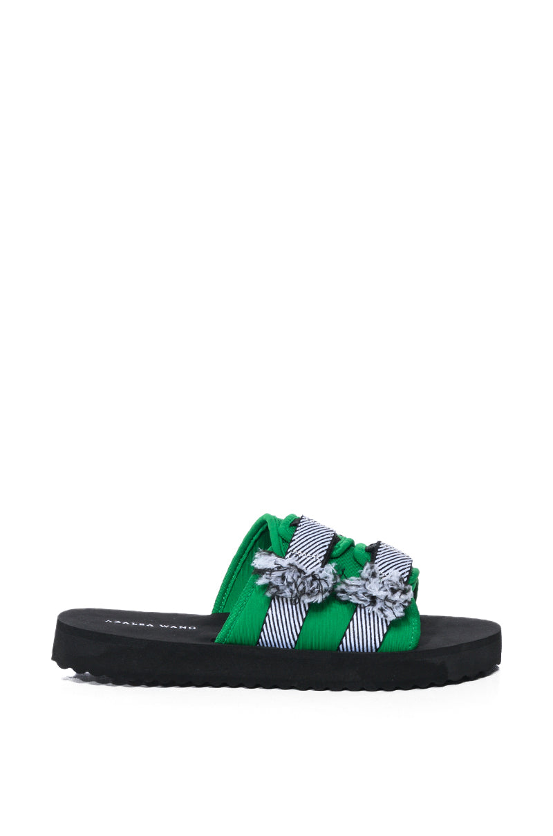 AZALEA WANG BOKA SLIP ON FLAT SANDAL IN GREEN