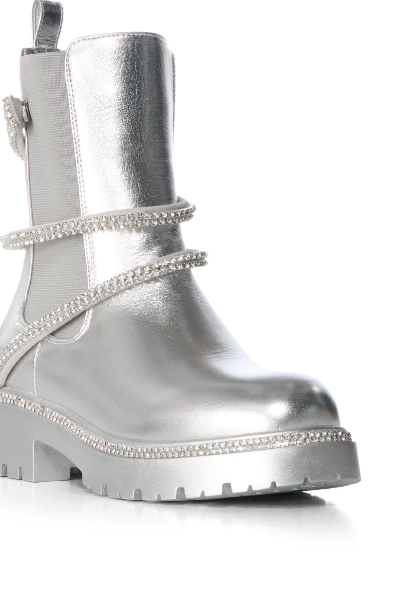 AZALEA WANG BRANTLEY SILVER BOOTIE