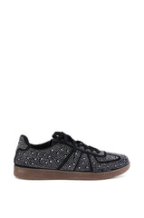 AZALEA WANG BRYAR BLACK EMBELLISHED SNEAKER