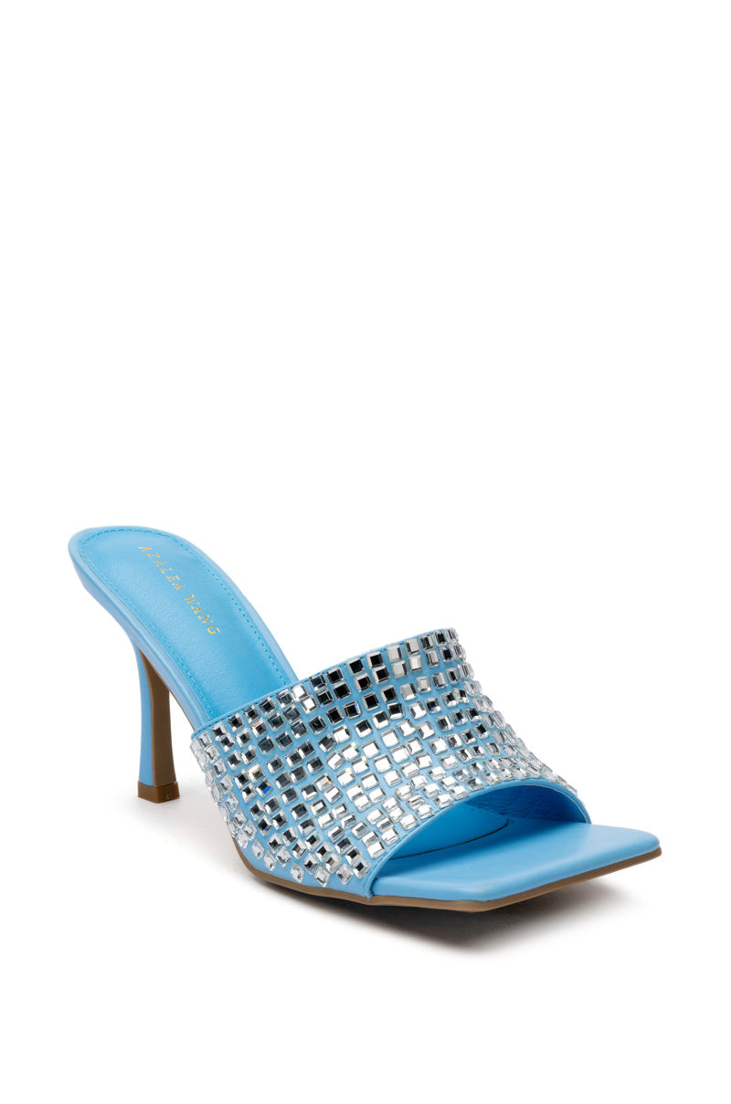 AZALEA WANG BUFFALO EMBELLIHED SANDAL IN TURQUOISE