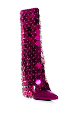 AZALEA WANG CARMMELITA FUCHSIA METAL DISC BOOT