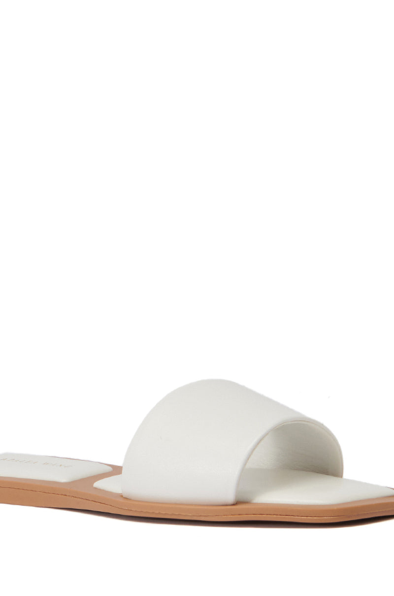 AZALEA WANG CELESTIN WHITE FLAT SANDAL