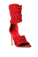 AZALEA WANG CHARLENE RED KNOTTED SANDAL