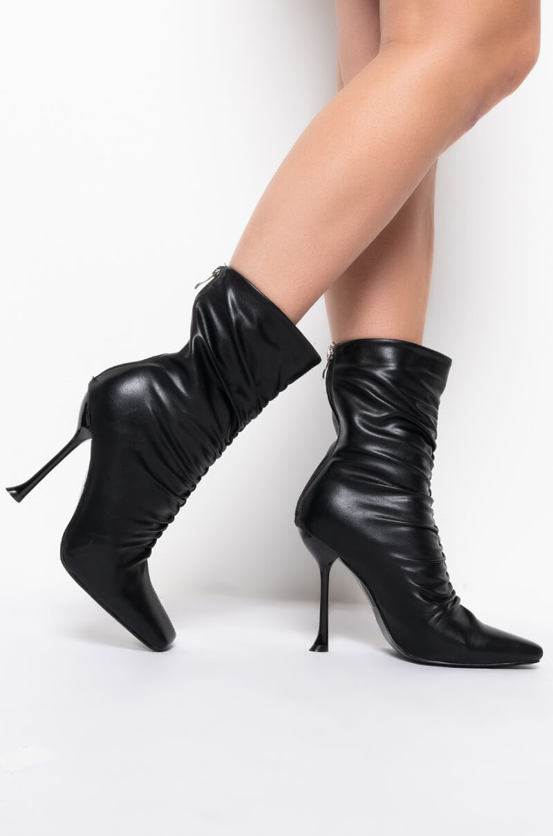 AZALEA WANG CRAZY IN LOVE STILETTO BOOTIE IN BLACK