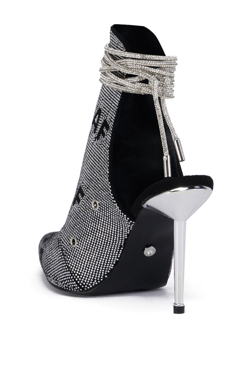 AZALEA WANG ELENYI BLACK RICH AF RHINESTONE PUMP