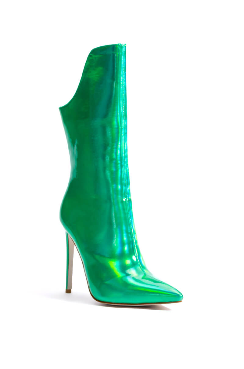 AZALEA WANG HALO SEXY STILETTO BOOTIE IN GREEN