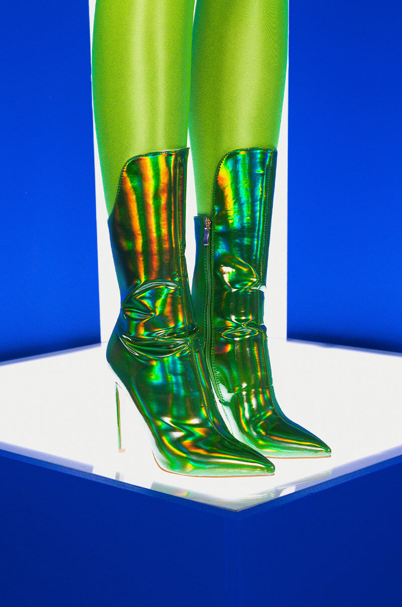 AZALEA WANG HALO SEXY STILETTO BOOTIE IN GREEN