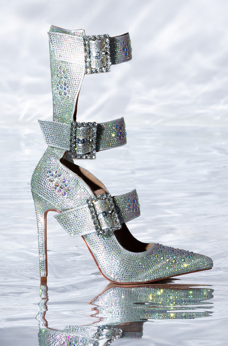 AZALEA WANG JENNA EMBELLISHED PUMP IN SILVER