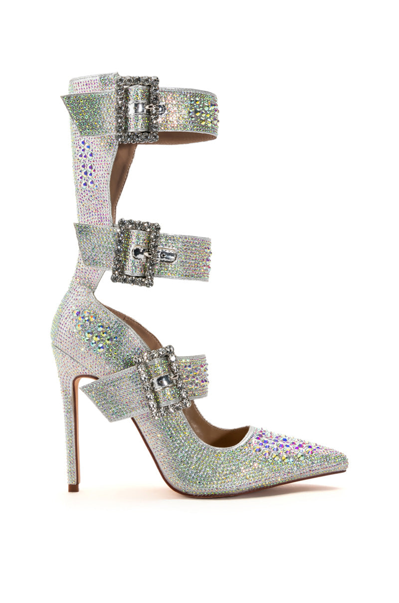 AZALEA WANG JENNA EMBELLISHED PUMP IN SILVER