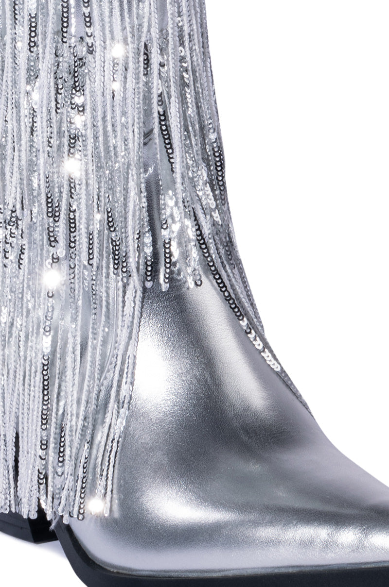 AZALEA WANG JOYFUL RING WESTERN BOOTIE IN SILVER