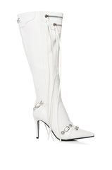 AZALEA WANG JUST FOR YOU STILETTO BOOT IN WHITE