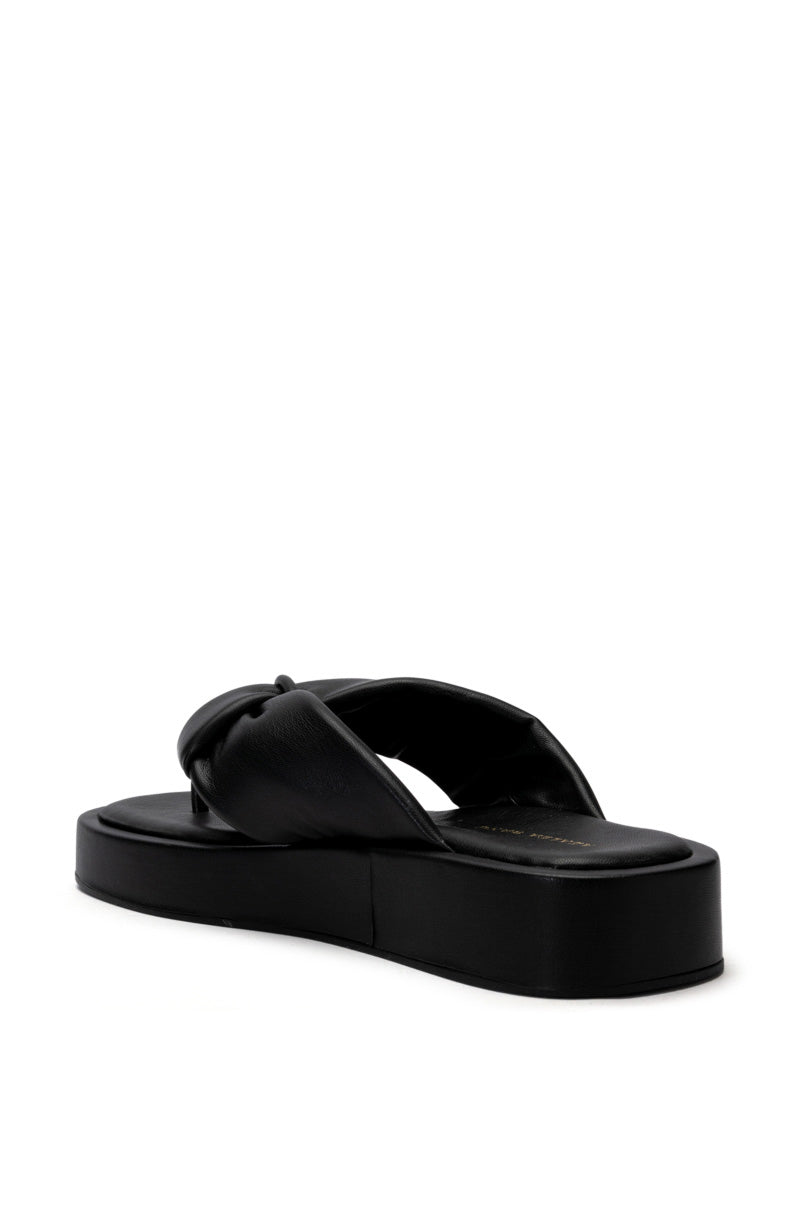 AZALEA WANG KARSYN FLAT SLIP ON SANDAL IN BLACK