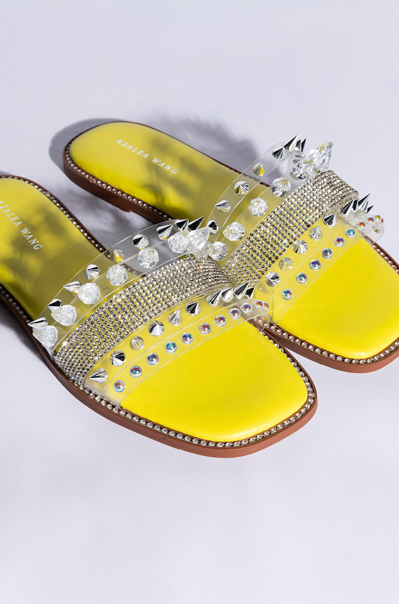 AZALEA WANG KEEP IT REAL FLAT SANDAL IN YELLOW
