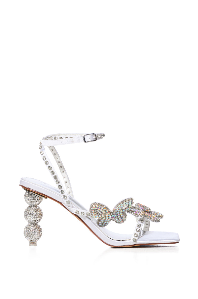 AZALEA WANG KIMORA SILVER BUTTERFLY RHINESTONE SANDAL