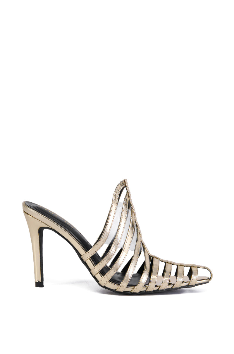 AZALEA WANG KOSTA GOLD CAGED PUMP