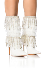 AZALEA WANG LEXLEY WHITE DIAMOND DRIP BOOT