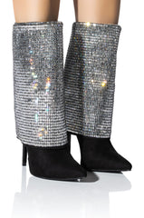 AZALEA WANG MILLONA EMBELLISHED BOOTIE IN SILVER