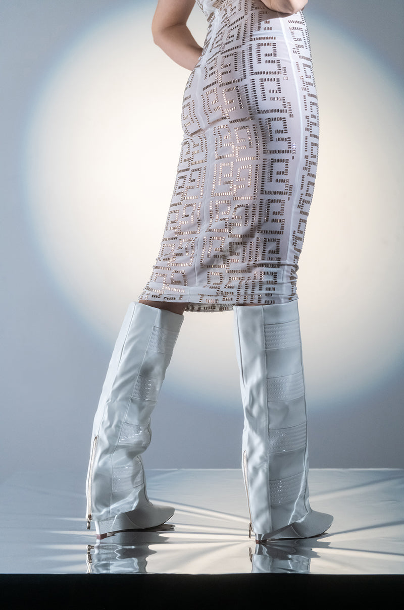 AZALEA WANG LIKE RAIN IN THE SUN WEDGE BOOT IN WHITE