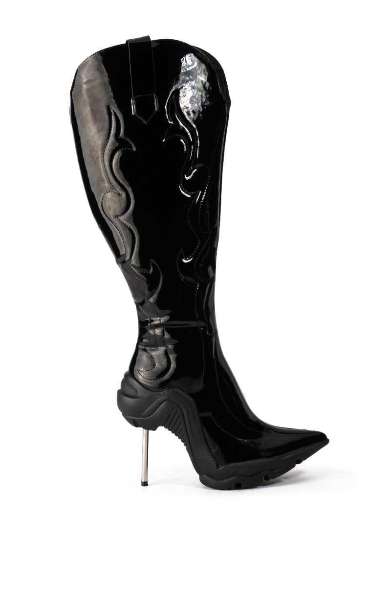 AZALEA WANG LONDON WESTERN BOOT IN BLACK