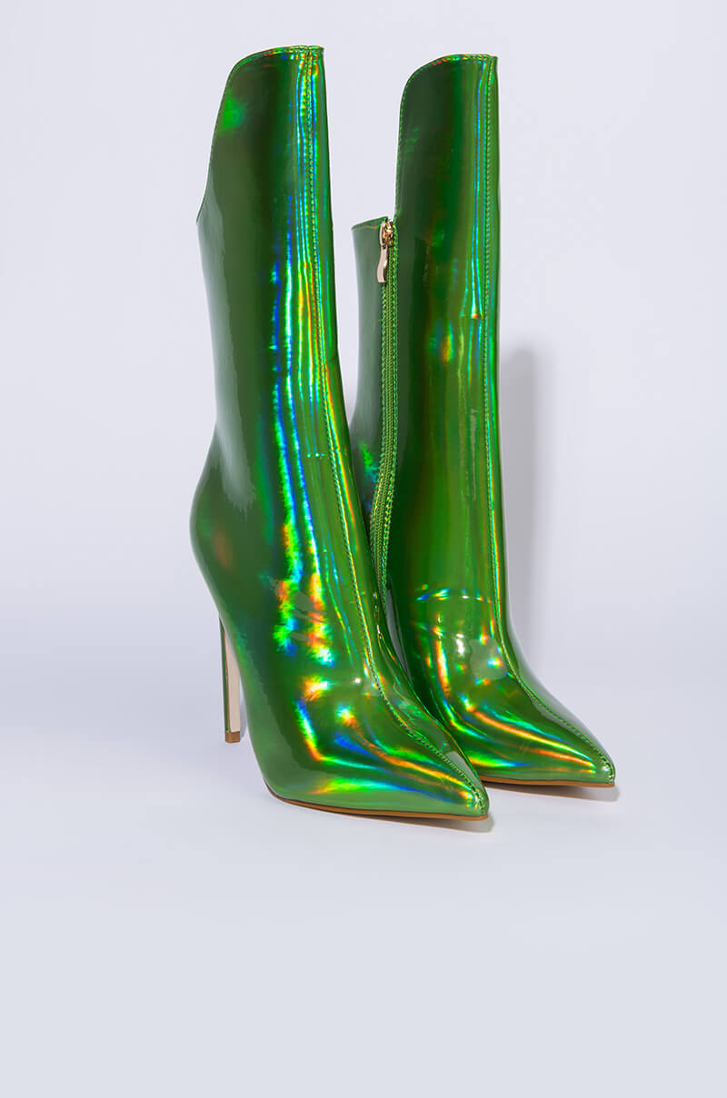 AZALEA WANG HALO SEXY STILETTO BOOTIE IN GREEN