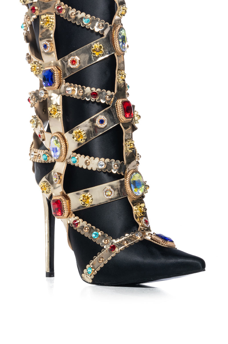 AZALEA WANG MARTINEZ EMBELLISHED BOOTIE IN BLACK