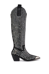 AZALEA WANG RUVIN BLACK EMBELLISHED WESTERN BOOT