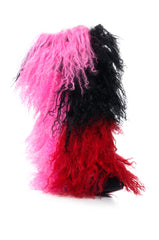 AZALEA WANG SHOOP MOHAIR FUR BOOTIE IN MULTI