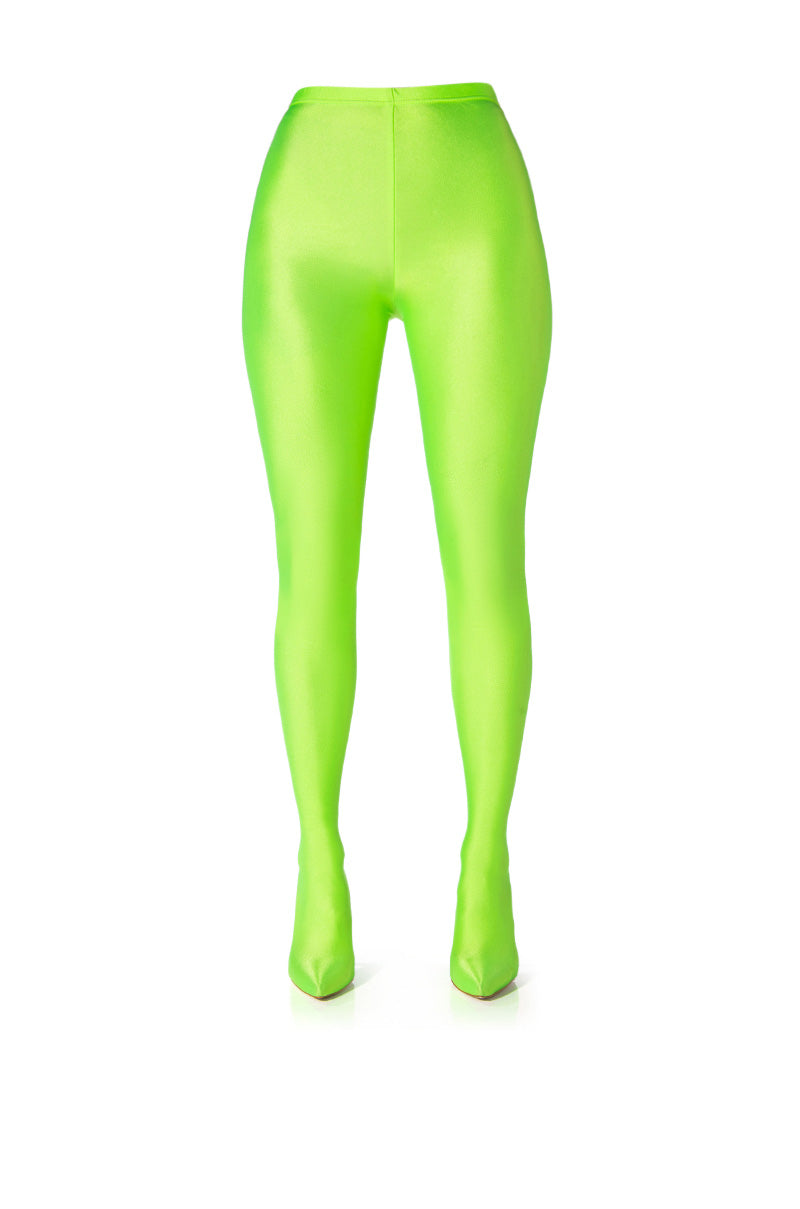 AZALEA WANG STAR STRETCH SEXY STILETTO PANT BOOT IN LIME