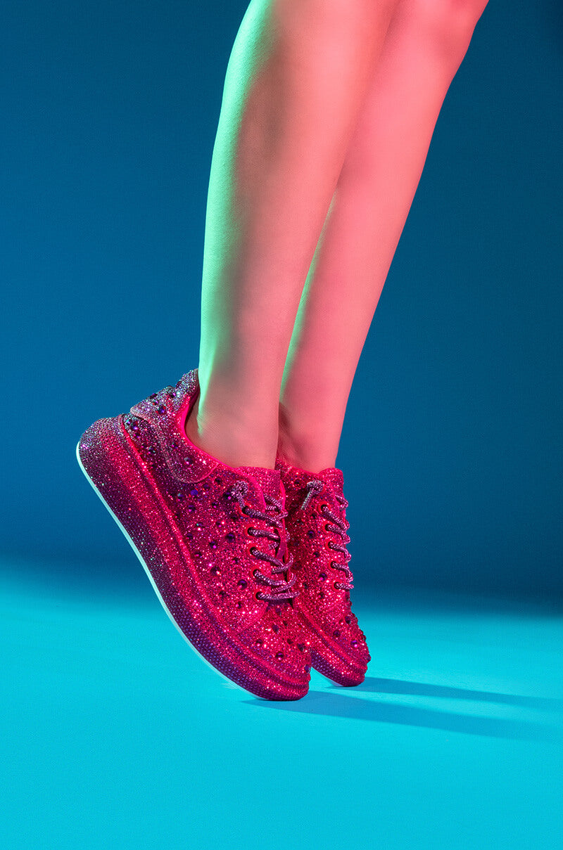 AZALEA WANG STOP AND STARE FLAT SNEAKER IN PINK