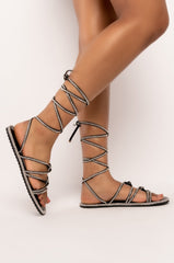 AZALEA WANG SWITCHING POSITIONS FOR YOU FLAT SANDAL IN BLACK