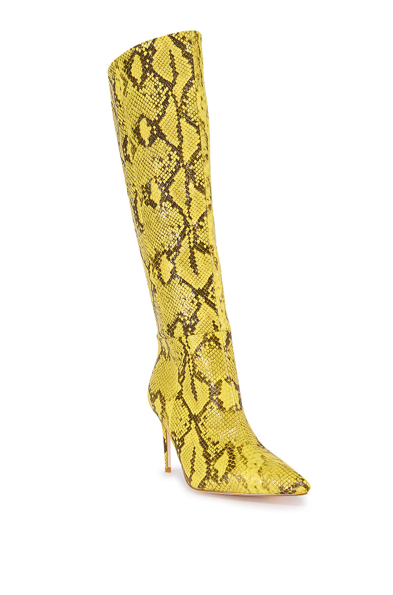 AZALEA WANG SYLVETTE YELLOW PRINTED BOOT